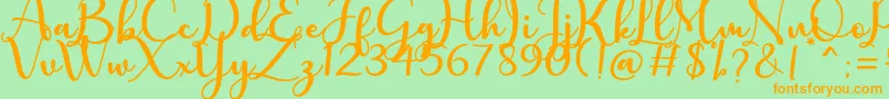 charlotte Font – Orange Fonts on Green Background