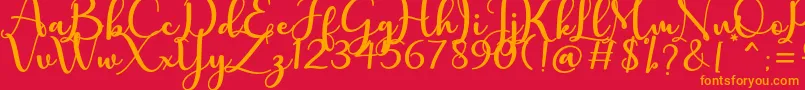 charlotte Font – Orange Fonts on Red Background