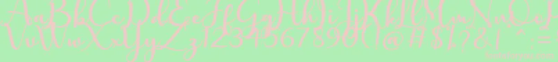charlotte-fontti – vaaleanpunaiset fontit vihreällä taustalla