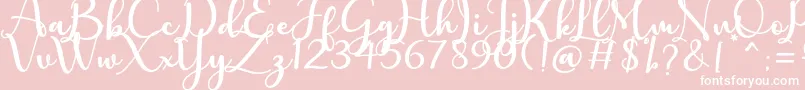 charlotte-Schriftart – Weiße Schriften auf rosa Hintergrund