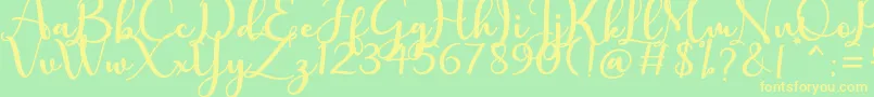 charlotte Font – Yellow Fonts on Green Background