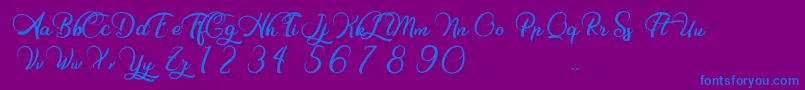 Charming Strangulation Font – Blue Fonts on Purple Background