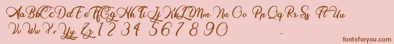 Charming Strangulation Font – Brown Fonts on Pink Background