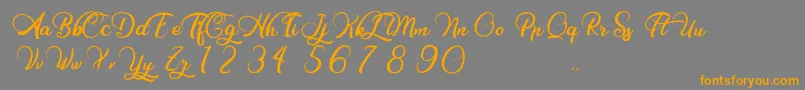 Charming Strangulation Font – Orange Fonts on Gray Background