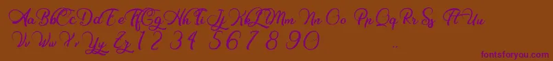 Charming Strangulation Font – Purple Fonts on Brown Background