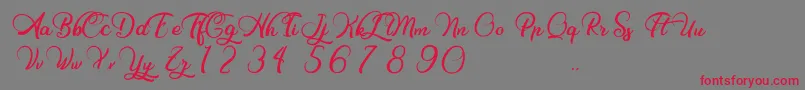 Charming Strangulation-Schriftart – Rote Schriften auf grauem Hintergrund