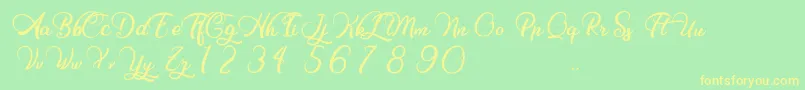 Charming Strangulation Font – Yellow Fonts on Green Background