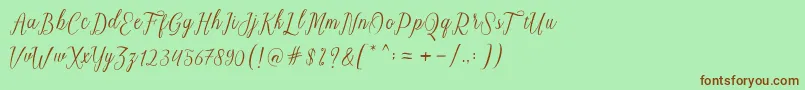 Charmington-Schriftart – Braune Schriften auf grünem Hintergrund
