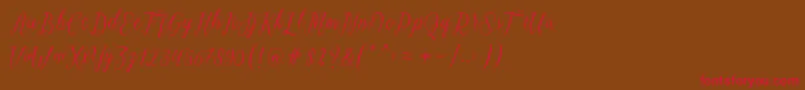 Charmington Font – Red Fonts on Brown Background