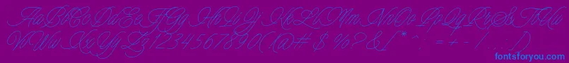 fuente Charmline Script Personal Use – Fuentes Azules Sobre Fondo Morado