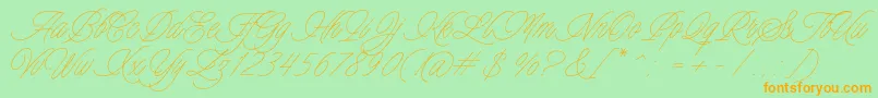 fuente Charmline Script Personal Use – Fuentes Naranjas Sobre Fondo Verde