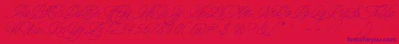Шрифт Charmline Script Personal Use – фиолетовые шрифты на красном фоне