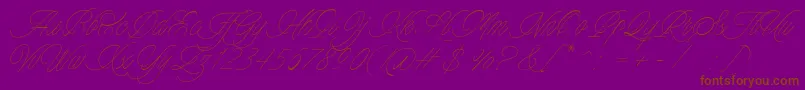 Charmline Script Personal Use Font – Brown Fonts on Purple Background