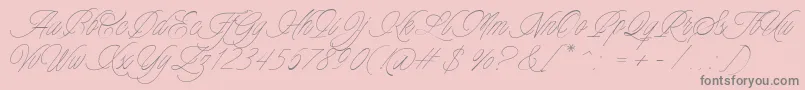 Saiba mais sobre a fonte Charmline Script Personal Use Fonte Charmline Script Personal Use – fontes cinzas em um fundo rosa
