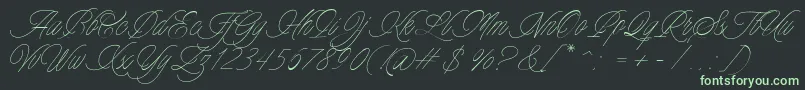 Charmline Script Personal Use-Schriftart – Grüne Schriften auf schwarzem Hintergrund