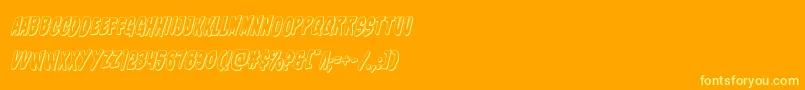 charmling3dital-Schriftart – Gelbe Schriften auf orangefarbenem Hintergrund