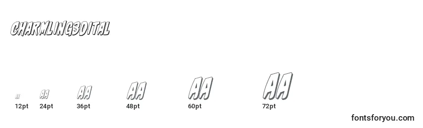 Tamanhos de fonte Charmling3dital