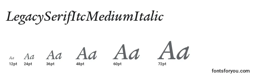 LegacySerifItcMediumItalic Font Sizes