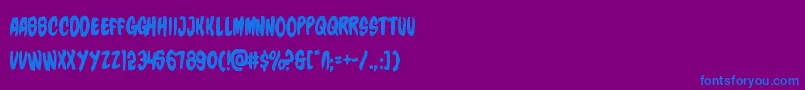 フォントcharmlingballoon – 紫色の背景に青い文字