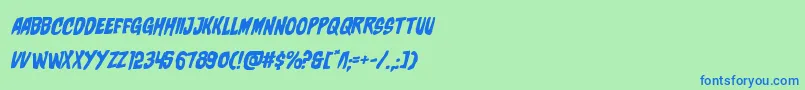 charmlingexpandital-fontti – siniset fontit vihreällä taustalla