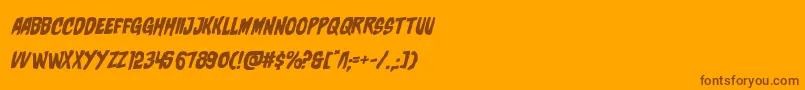フォントcharmlingexpandital – オレンジの背景に茶色のフォント