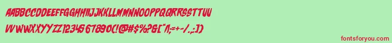 charmlingexpandital Font – Red Fonts on Green Background