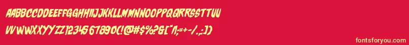 フォントcharmlingexpandital – 黄色の文字、赤い背景