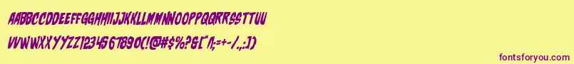 charmlingital-Schriftart – Violette Schriften auf gelbem Hintergrund