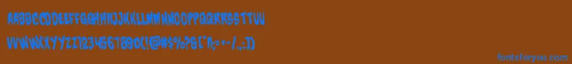 charmlingrotate-Schriftart – Blaue Schriften auf braunem Hintergrund