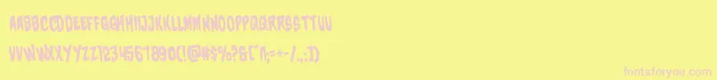 charmlingrotate-Schriftart – Rosa Schriften auf gelbem Hintergrund