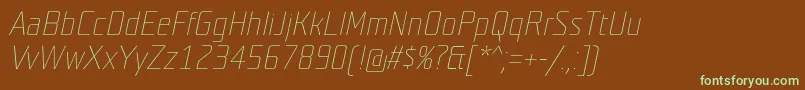 TeutonweissItalic-fontti – vihreät fontit ruskealla taustalla