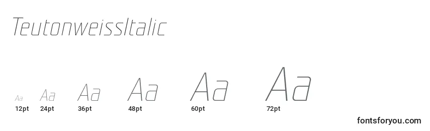 TeutonweissItalic Font Sizes