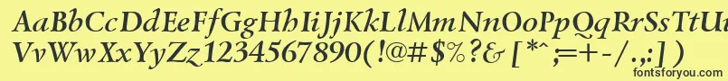 LazurskiBolditalicCyrillic Font – Black Fonts on Yellow Background