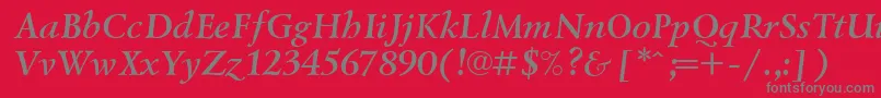 LazurskiBolditalicCyrillic Font – Gray Fonts on Red Background