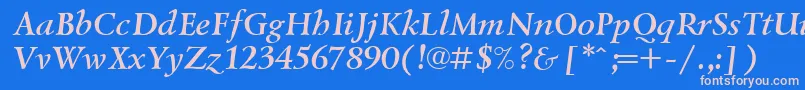 LazurskiBolditalicCyrillic Font – Pink Fonts on Blue Background