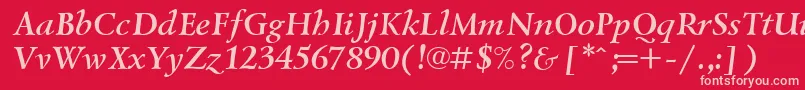 LazurskiBolditalicCyrillic Font – Pink Fonts on Red Background