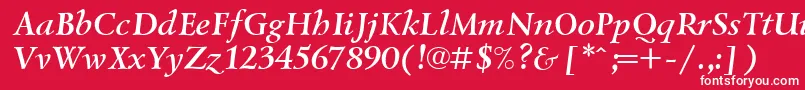 LazurskiBolditalicCyrillic Font – White Fonts on Red Background