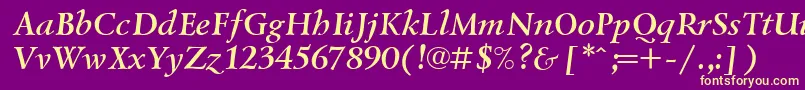 LazurskiBolditalicCyrillic Font – Yellow Fonts on Purple Background