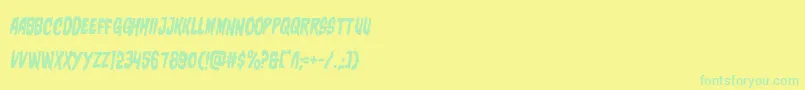charmlingrotate2 Font – Green Fonts on Yellow Background