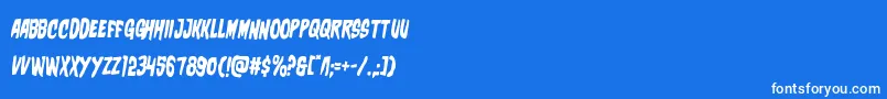 charmlingrotate2-Schriftart – Weiße Schriften auf blauem Hintergrund