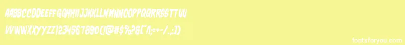 charmlingrotate2-Schriftart – Weiße Schriften auf gelbem Hintergrund