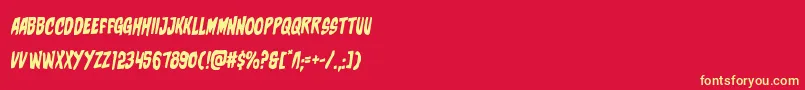 charmlingsemital Font – Yellow Fonts on Red Background