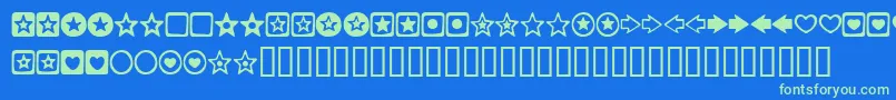 Fonte CHARMSBV – fontes verdes em um fundo azul