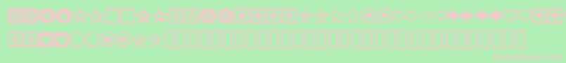 CHARMSBV-fontti – vaaleanpunaiset fontit vihreällä taustalla