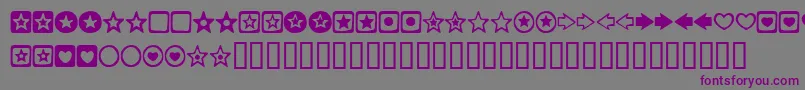 フォントCHARMSBV – 紫色のフォント、灰色の背景