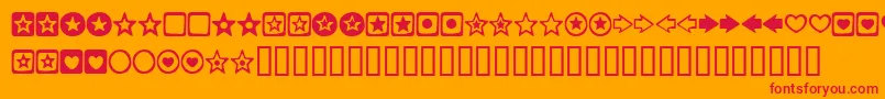 フォントCHARMSBV – オレンジの背景に赤い文字