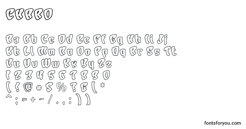Шрифт CHARO    (123207) – алфавит, цифры, специальные символы