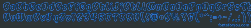 CHARO   -Schriftart – Blaue Schriften auf schwarzem Hintergrund