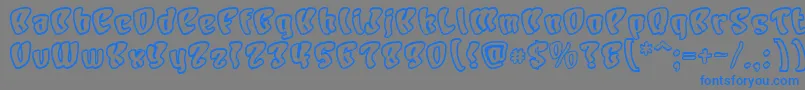 CHARO   -Schriftart – Blaue Schriften auf grauem Hintergrund