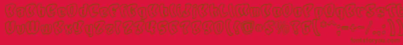 CHARO   -Schriftart – Braune Schriften auf rotem Hintergrund